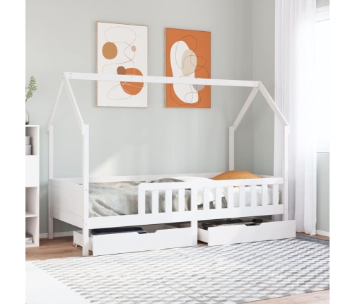 Estructura de cama para niños con cajones madera pino 90x200 cm