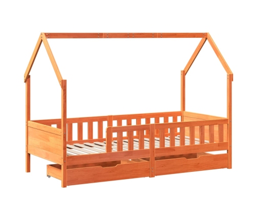 Estructura de cama para niños con cajones madera pino 90x200 cm