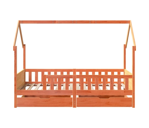 Estructura de cama para niños con cajones madera pino 90x200 cm