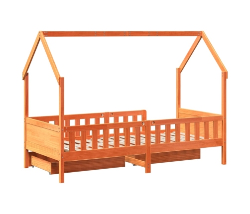 Estructura de cama para niños con cajones madera pino 90x200 cm