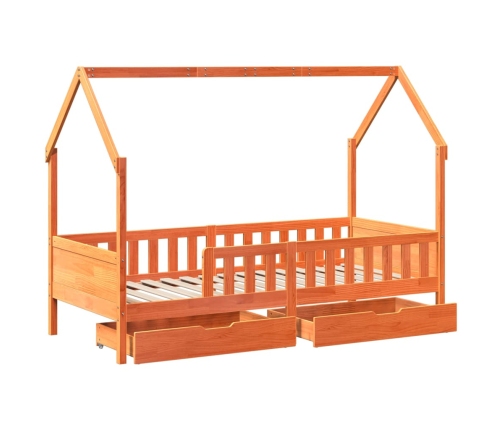 Estructura de cama para niños con cajones madera pino 90x200 cm