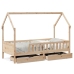 Estructura de cama infantil con cajones madera pino 90x190 cm