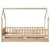 Estructura de cama infantil con cajones madera pino 90x190 cm