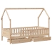 Estructura de cama infantil con cajones madera pino 90x190 cm