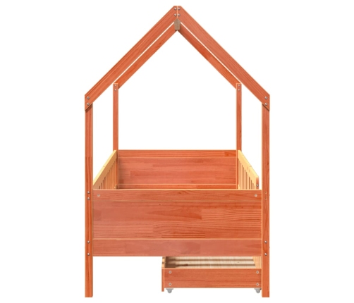 Estructura de cama infantil con cajones madera pino 90x190 cm