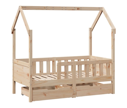 Estructura de cama infantil con cajones madera de pino 80x160cm