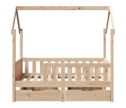 Estructura de cama infantil con cajones madera de pino 80x160cm