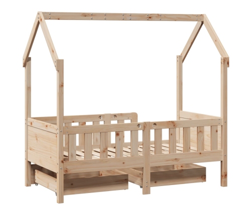 Estructura de cama infantil con cajones madera de pino 80x160cm