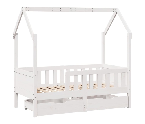 Estructura de cama infantil con cajones madera de pino 80x160cm