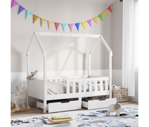 Estructura de cama infantil con cajones madera de pino 80x160cm