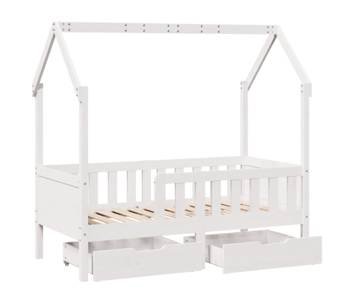 Estructura de cama para niños con cajones madera pino 70x140 cm