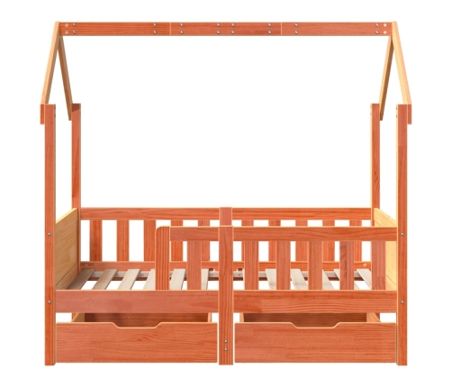 Estructura de cama para niños con cajones madera pino 70x140 cm