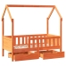 Estructura de cama para niños con cajones madera pino 70x140 cm