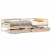Sofá cama con cajones madera maciza de pino 80x200 cm