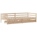 Sofá cama con cajones madera maciza de pino 80x200 cm