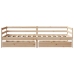 Sofá cama con cajones madera maciza de pino 80x200 cm
