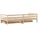 Sofá cama con cajones madera maciza de pino 80x200 cm
