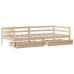 Sofá cama con cajones madera maciza de pino 80x200 cm