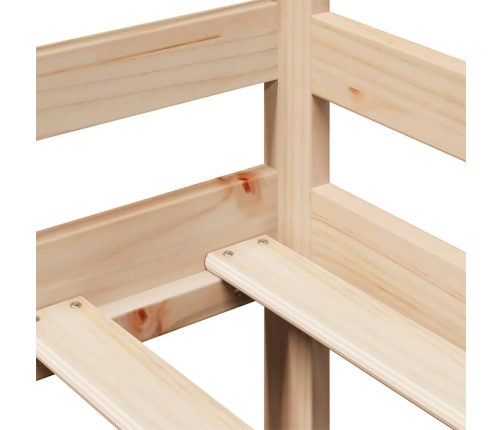 Sofá cama con cajones madera maciza de pino 80x200 cm