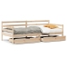 Sofá cama con cajones madera maciza de pino 90x200 cm