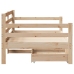 Sofá cama con cajones madera maciza de pino 90x200 cm