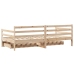 Sofá cama con cajones madera maciza de pino 90x200 cm