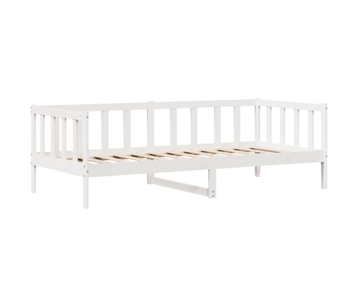 Sofá cama con cajones madera maciza de pino blanco 90x200 cm