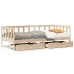 Sofá cama con cajones madera maciza de pino 80x200 cm
