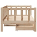 Sofá cama con cajones madera maciza de pino 80x200 cm