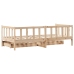 Sofá cama con cajones madera maciza de pino 80x200 cm