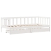 Sofá cama con cajones madera maciza de pino blanca 80x200 cm