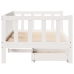 Sofá cama con cajones madera maciza de pino blanca 80x200 cm