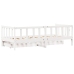 Sofá cama con cajones madera maciza de pino blanca 80x200 cm