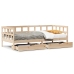 Sofá cama con cajones madera maciza de pino 80x200 cm
