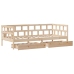 Sofá cama con cajones madera maciza de pino 80x200 cm