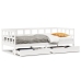 Sofá cama con cajones madera maciza de pino blanca 80x200 cm