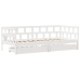 Sofá cama con cajones madera maciza de pino blanca 80x200 cm