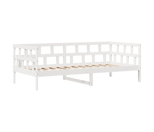 Sofá cama con cajones madera maciza de pino blanca 80x200 cm