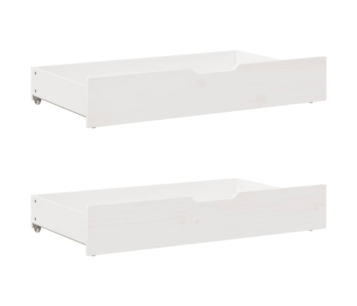 Sofá cama con cajones madera maciza de pino blanca 80x200 cm
