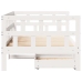 Sofá cama con cajones madera maciza de pino blanca 80x200 cm