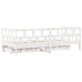Sofá cama con cajones madera maciza de pino blanca 80x200 cm