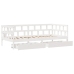 Sofá cama con cajones madera maciza de pino blanca 80x200 cm