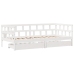 Sofá cama con cajones madera maciza de pino blanca 90x190 cm