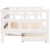 Sofá cama con cajones madera maciza de pino blanca 90x190 cm