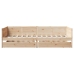 Sofá cama con cajones madera maciza de pino 80x200 cm