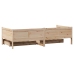 Sofá cama con cajones madera maciza de pino 80x200 cm