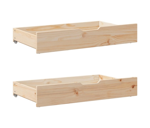 Sofá cama con cajones madera maciza de pino 80x200 cm