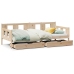 Sofá cama con cajones madera maciza de pino 90x200 cm
