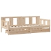 Sofá cama con cajones madera maciza de pino 90x200 cm