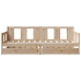 Sofá cama con cajones madera maciza de pino 90x200 cm
